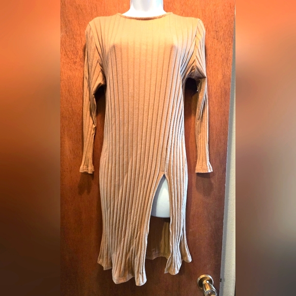 Free People Dresses & Skirts - Free People Ribbed Tan Dress SzM